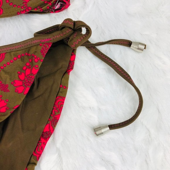 Floral Brown and Pink Bikini Set - Picture 3 of 10